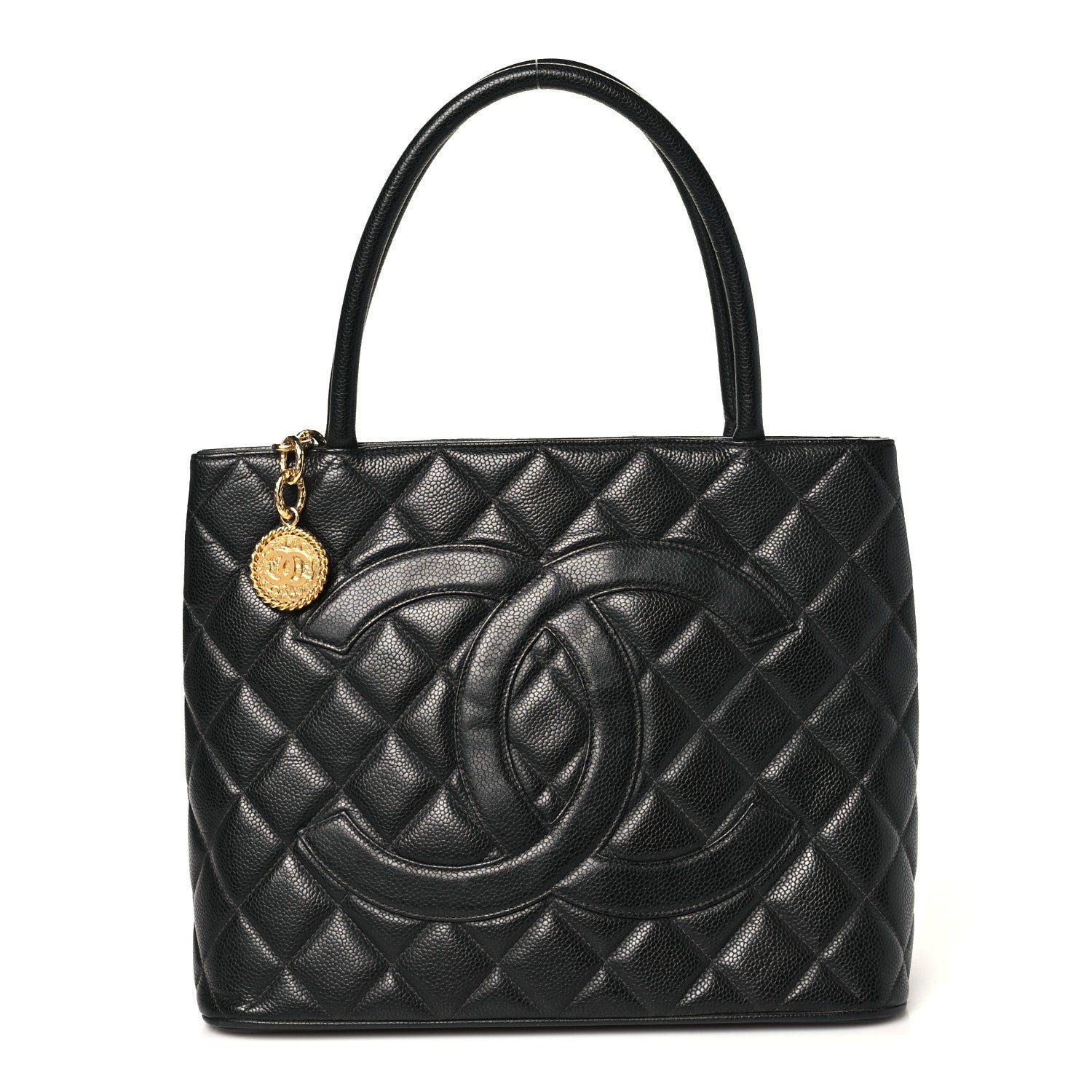 Chanel Caviar Quilted Medallion Tote Black