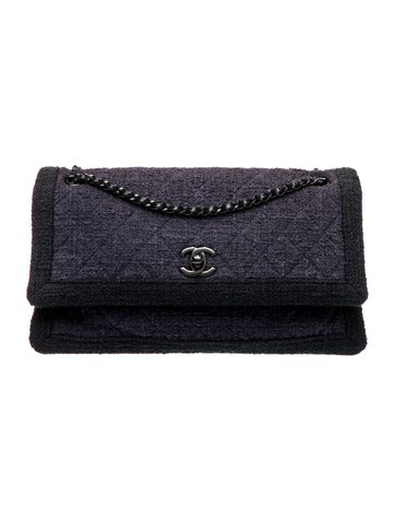 CC Quilted Tweed Accordion Flap