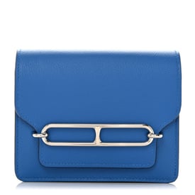 Hermes Evercolor Roulis Slim Wallet Bleu Hydra