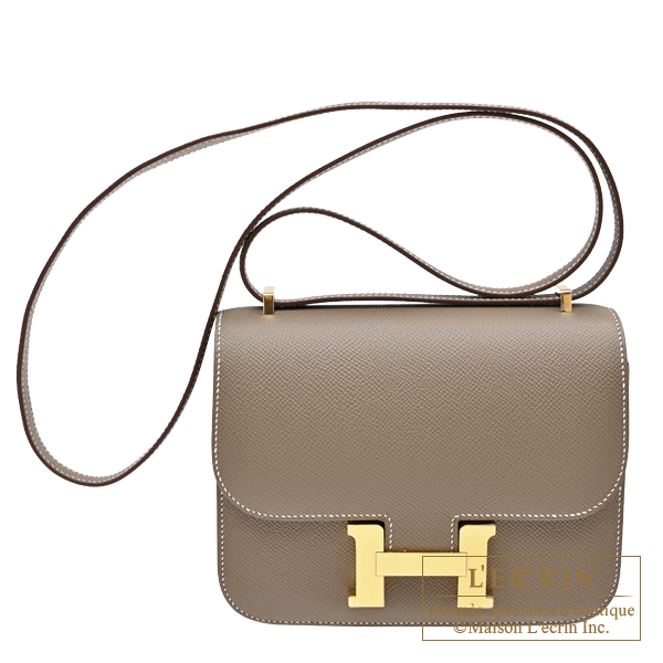 Hermes Hermes Constance mini Mirror Etoupe grey Epsom leather Gold hardware