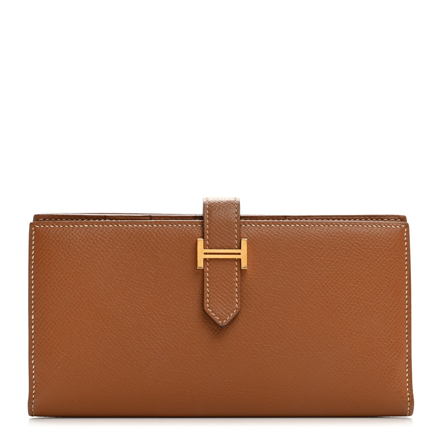 Hermes Hermes Epsom Bearn Gusset Wallet Gold