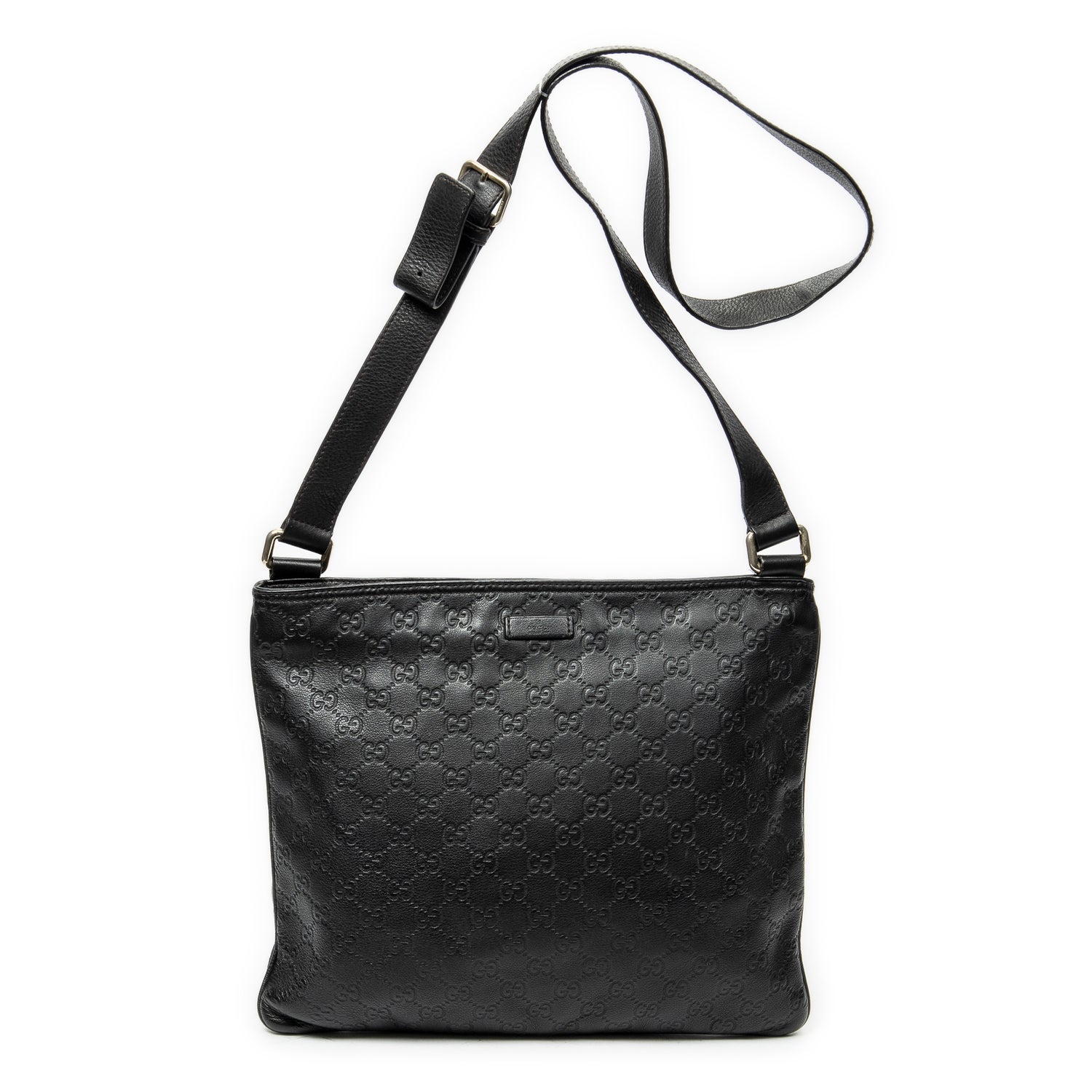Leather Large Square Zip Messenger
