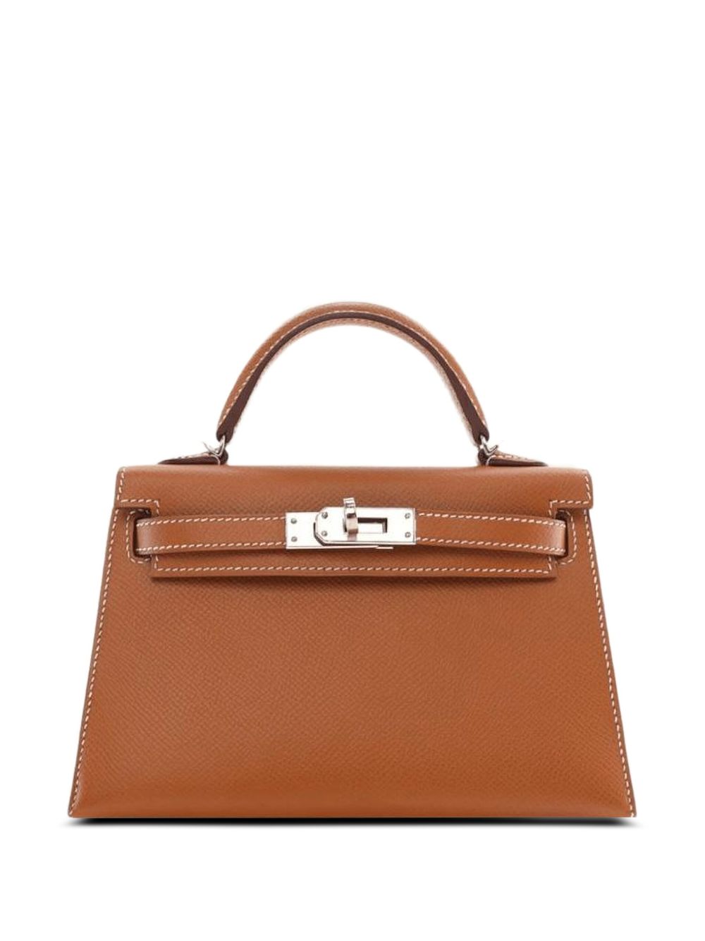 Hermes 2025 gold Mini Kelly Sellier 20 Epsom palladium hardware handbag