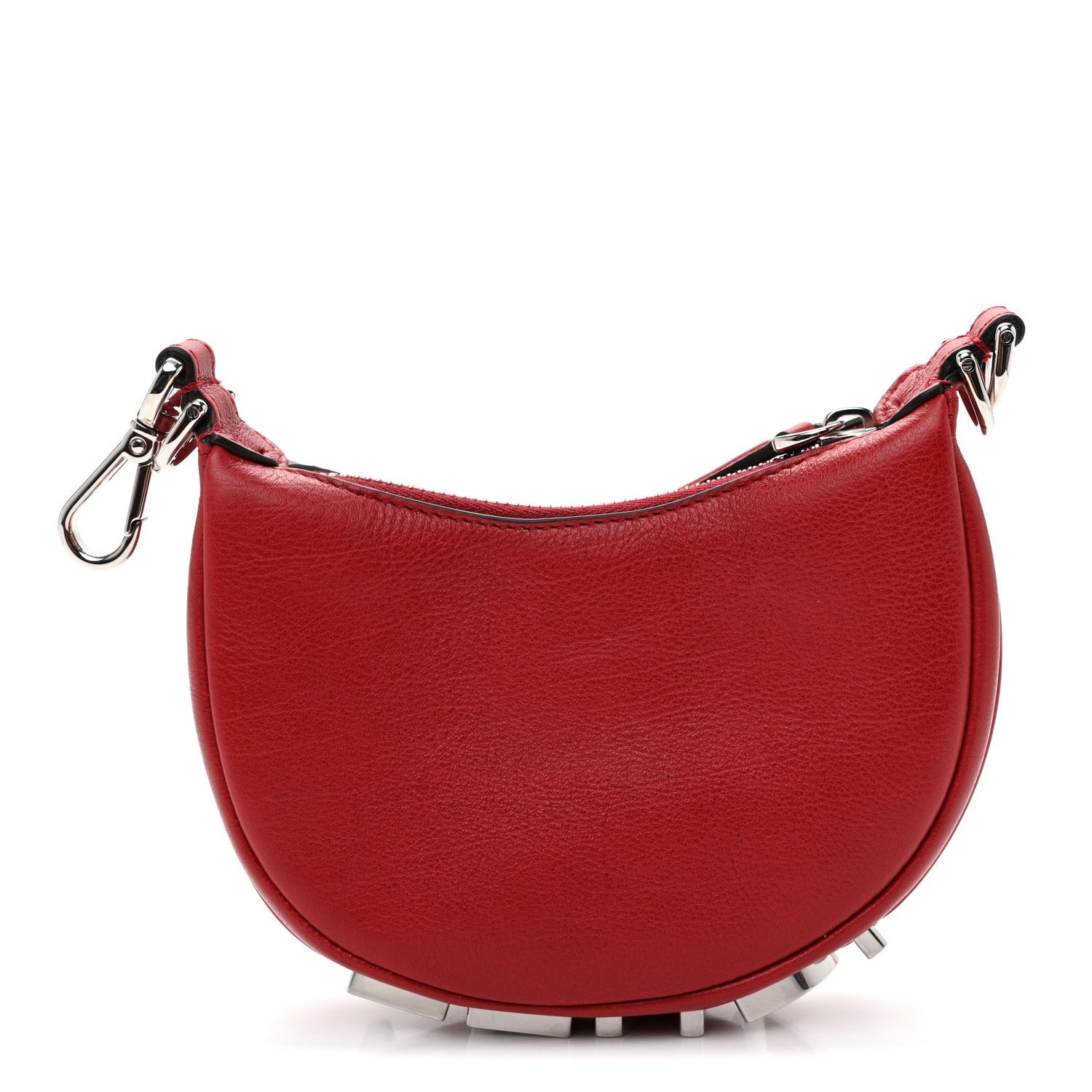 Fendi Vitello Grace New Matte Nano Fendigraphy Hobo Charm Scarlet Sage