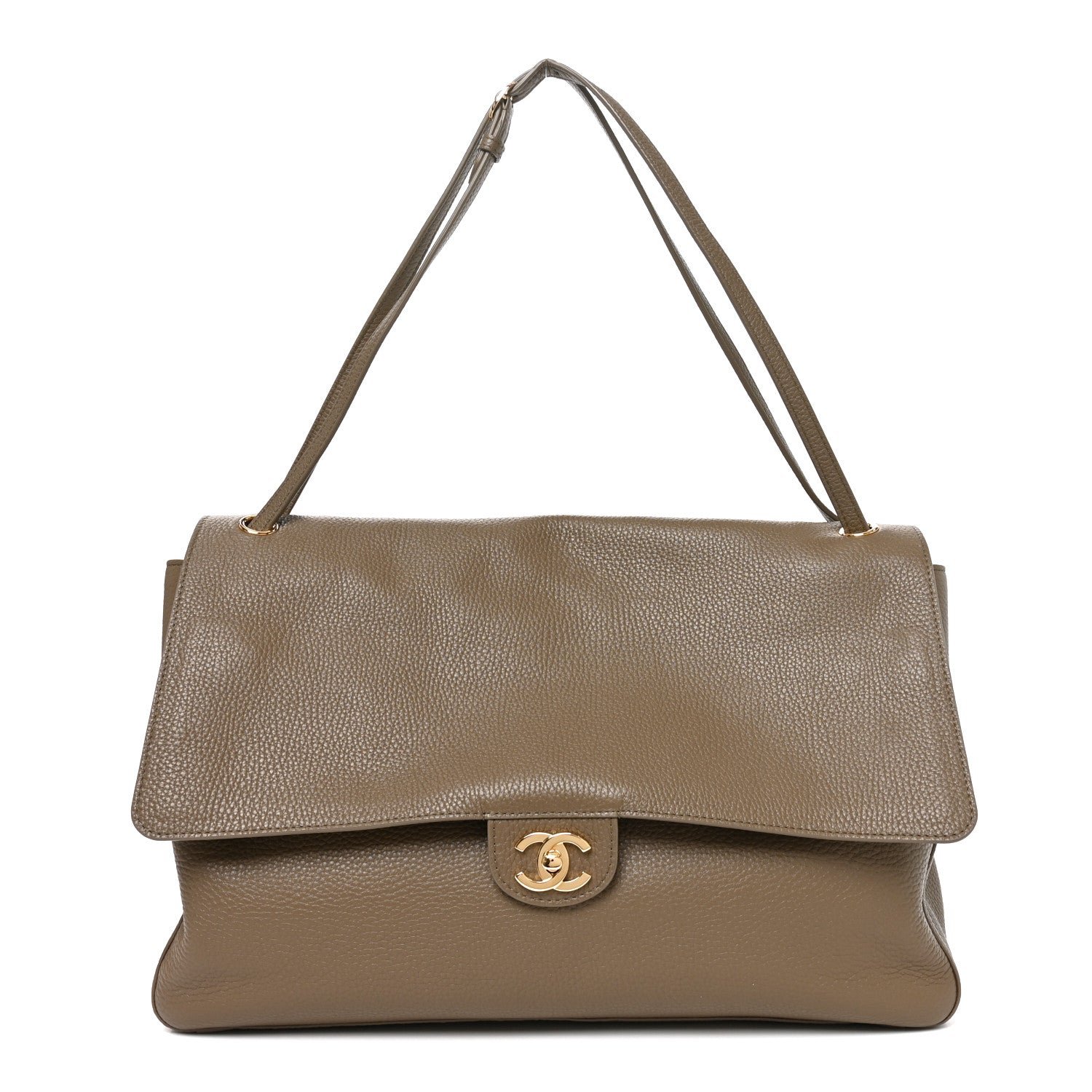 Chanel Grained Calfskin Souplissimo Maxi Flap Light Brown