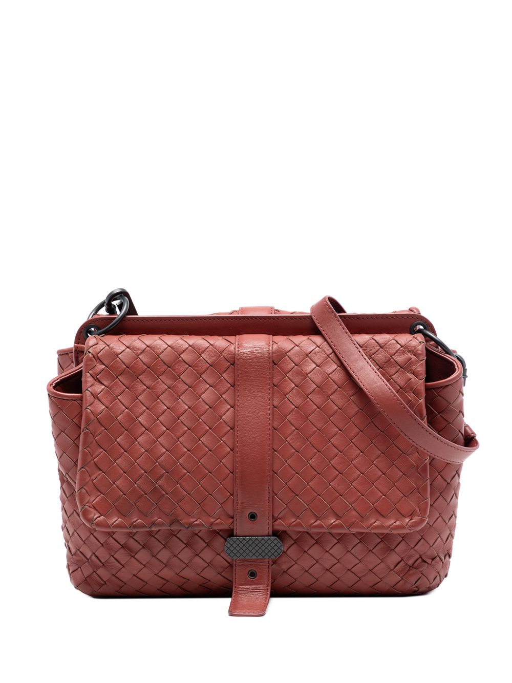 2012-2025 Nappa Intrecciato Double Sided Flap Messenger Bag crossbody bag
