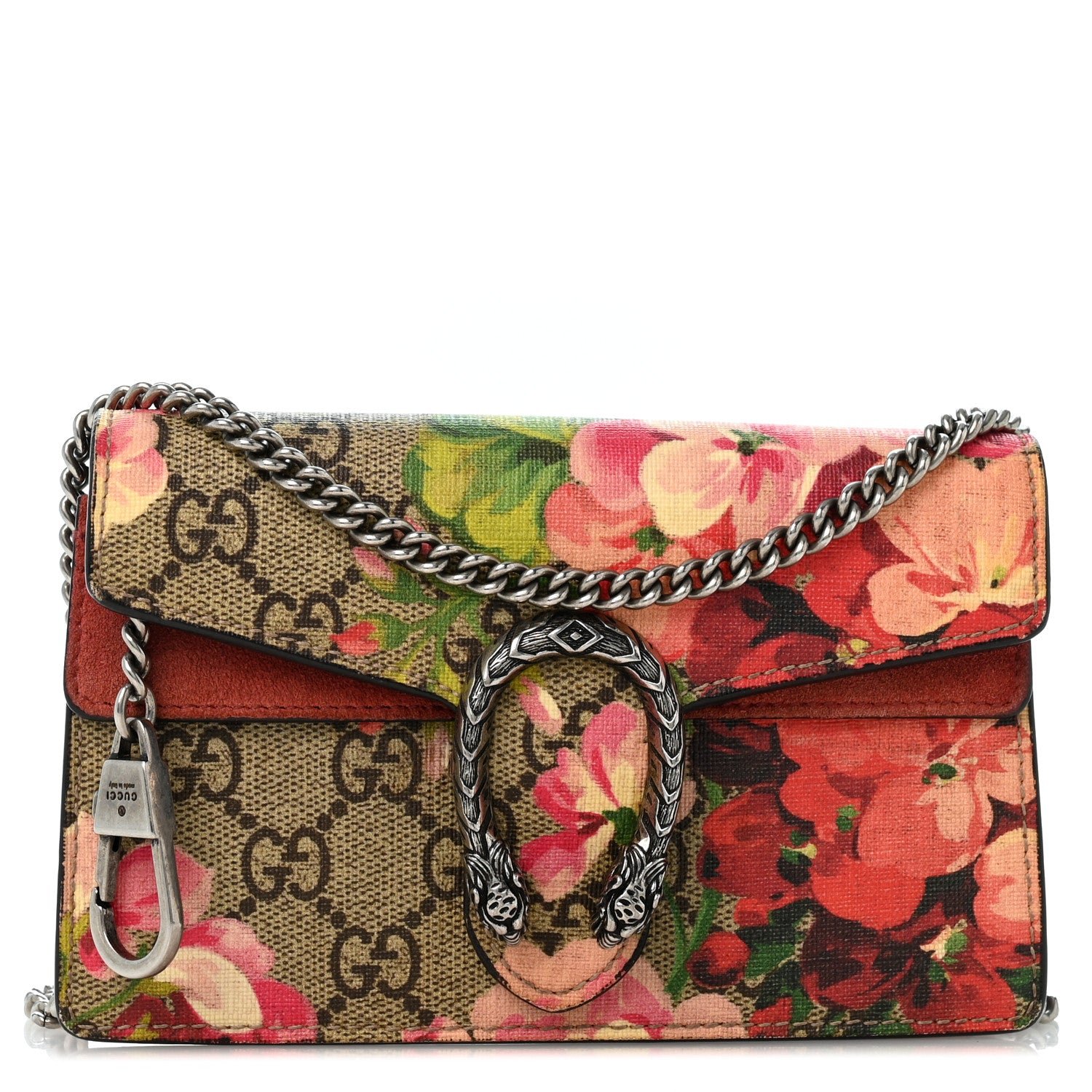 Gucci GG Supreme Monogram Blooms Super Mini Dionysus Shoulder Bag Beige Multicolor Dry Rose