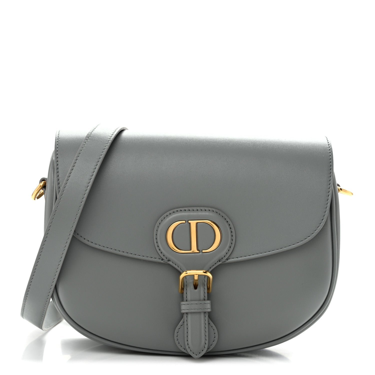 Christian Dior Box Calfskin Medium Bobby Flap Gray