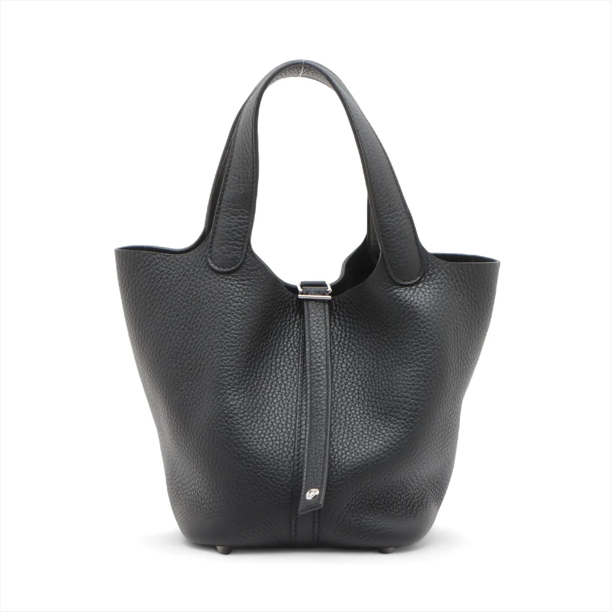 Hermès Picotin Lock 18 PM Taurillon Clemence Black Silver Metal Fittings