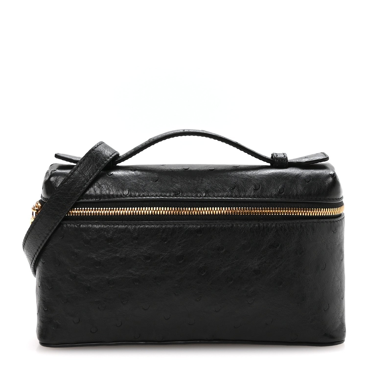 Loro Piana Ostrich L19 Extra Pocket Pouch Black