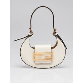 Fendi Fendi White Vitello King Leather Mini Cookie Hobo Bag - 8BS065