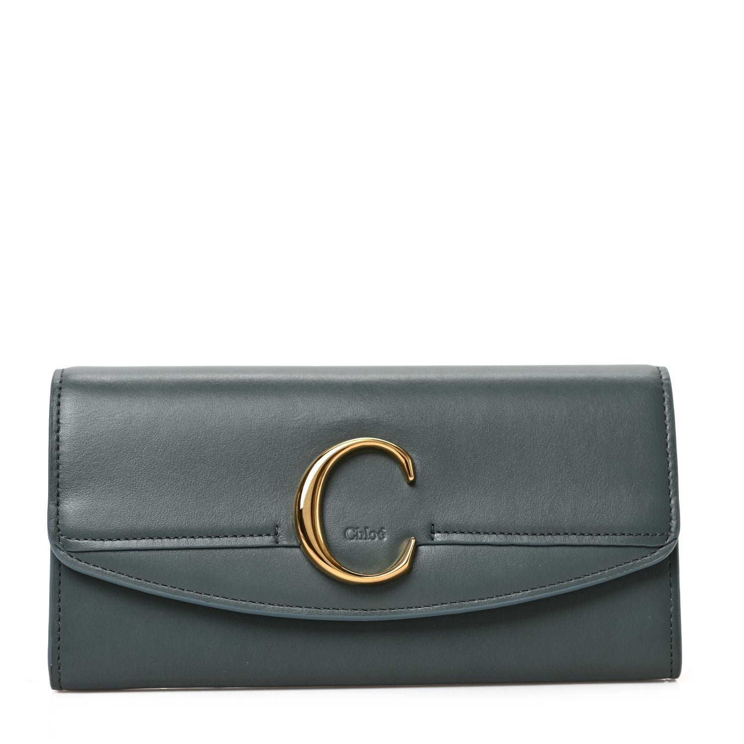 Chloe Smooth Calfskin Chloe Long Wallet Cloudy Blue