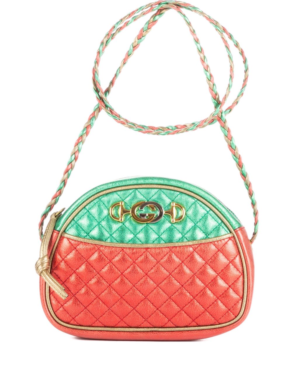 diamond-quilting leather cross-body bag