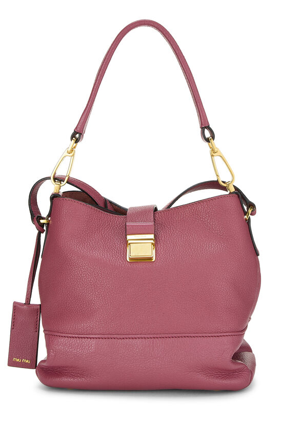 Miu Miu Pink Calfskin Leather Convertible Buckle Handbag