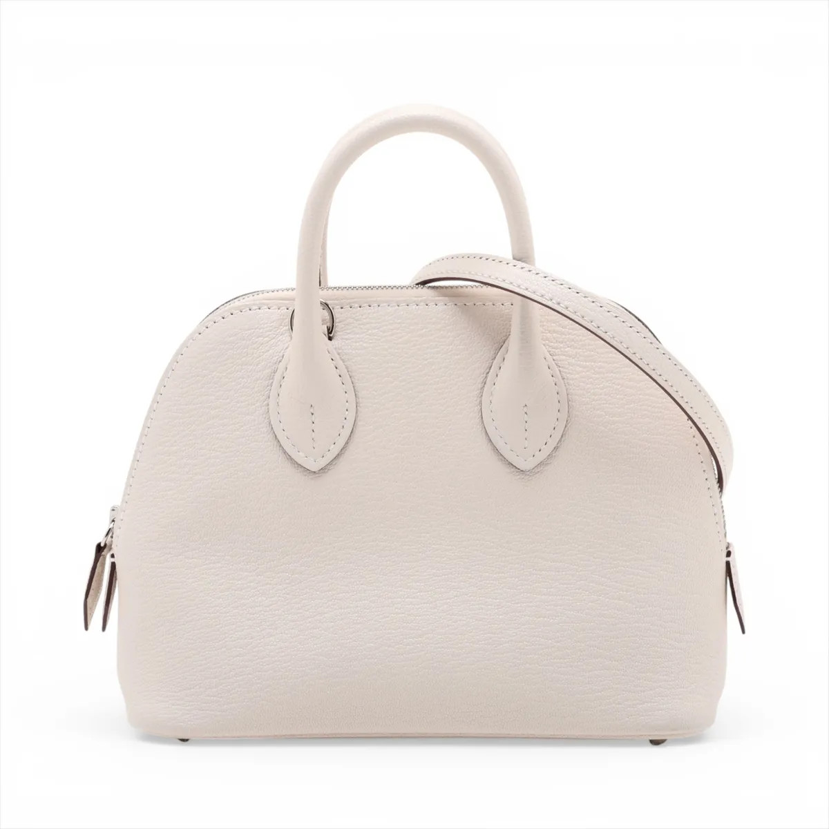 Hermès Bolide 1923 Mini 18 Chèvre Mysore Creme Silver Metal Fittings
