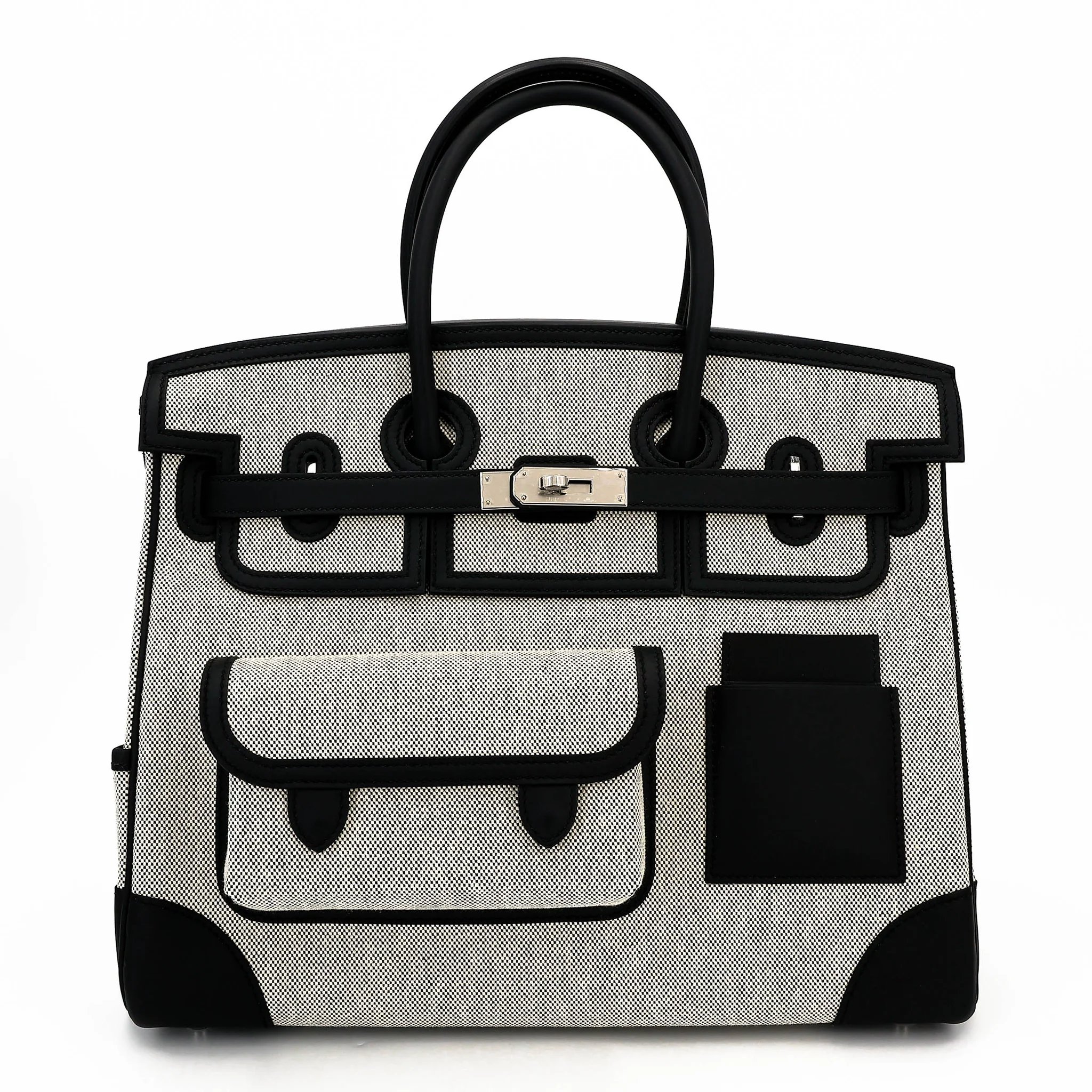 Brand New ( Rank N ) HERMÈS Limited Edition Birkin Cargo 35 Noir (89) Toile H canvas Swift Palladium hardware K (2025)