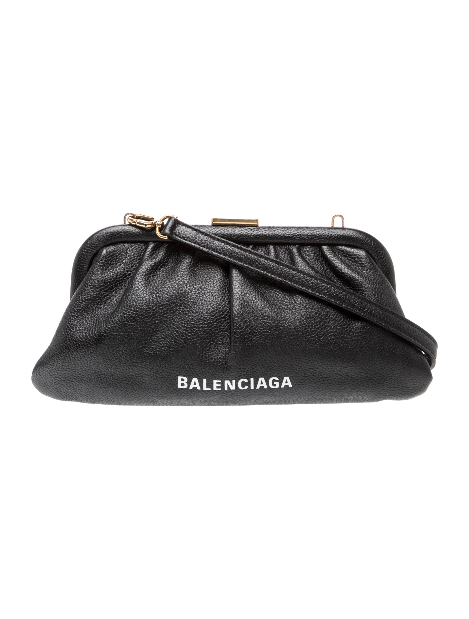 Balenciaga Leather Cloud Clutch XS