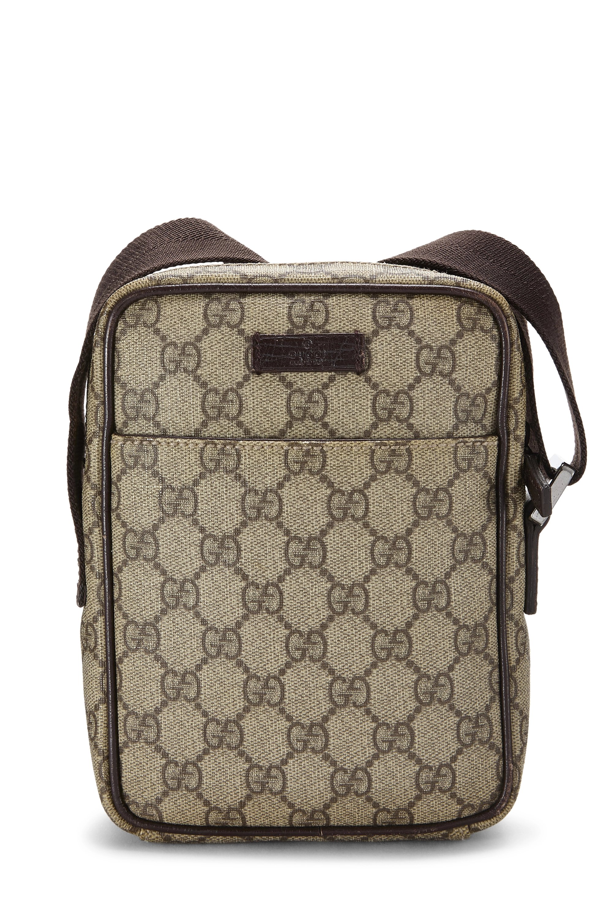 Brown GG Supreme Canvas Vertical Messenger