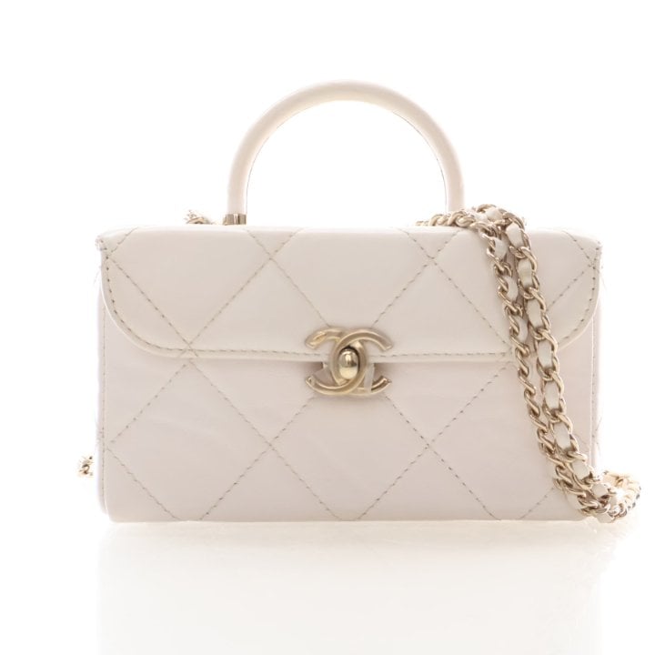 Chanel Calfskin Quilted CC Handle Vanity Flap Bag