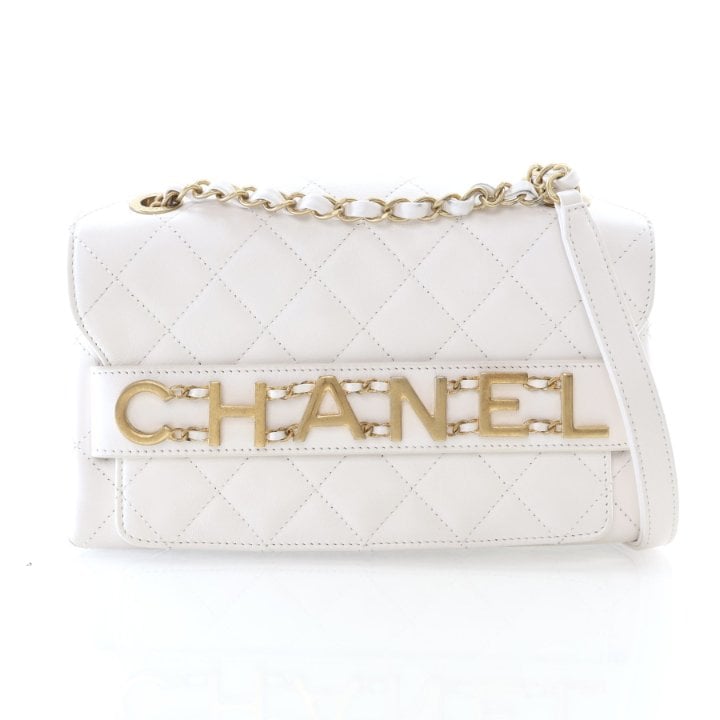 Chanel Medium Calfskin Logo Enchained Flap Bag