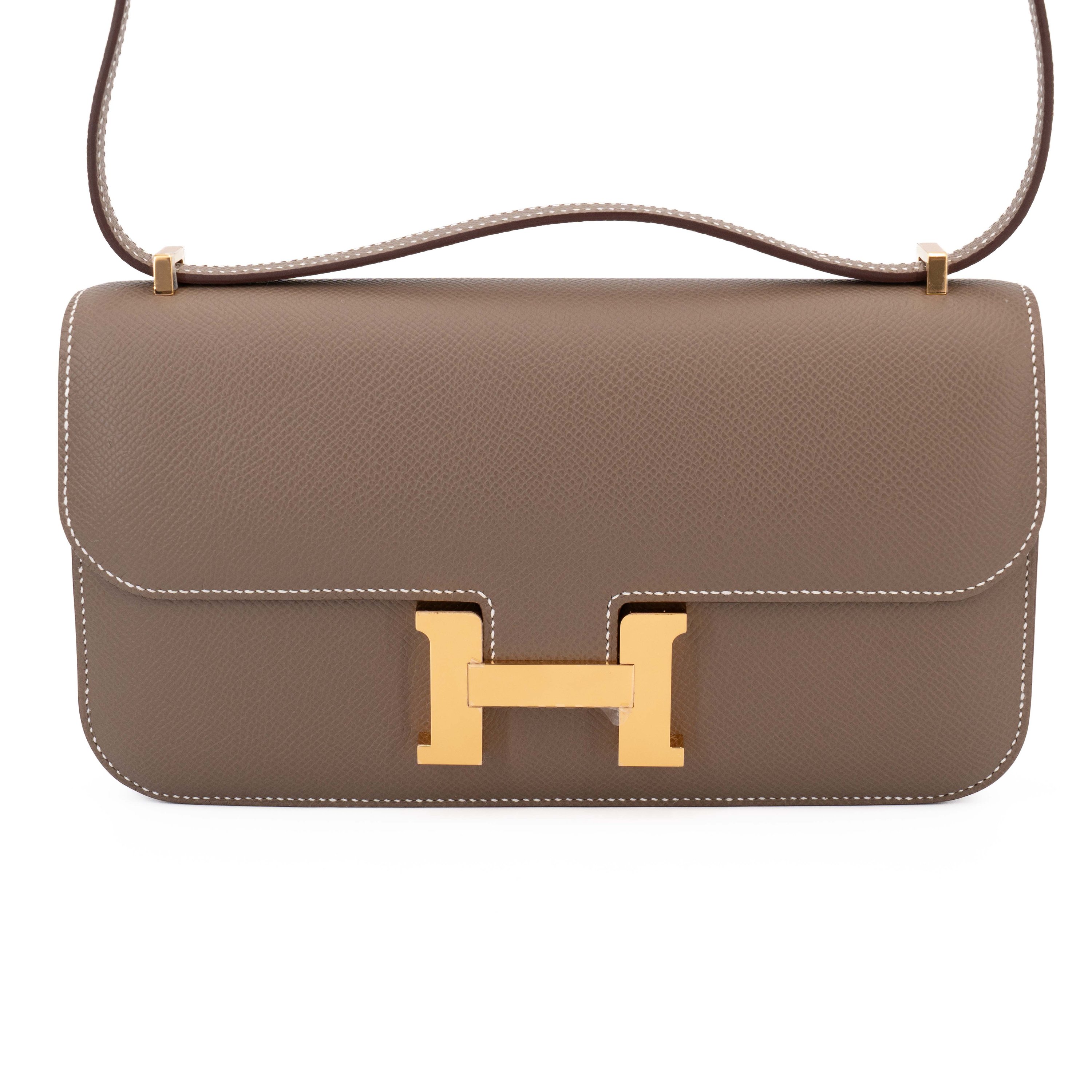 Brand New ( Rank N ) HERMÈS Constance Elan Etoupe (18) Epsom Gold hardware K (2025)