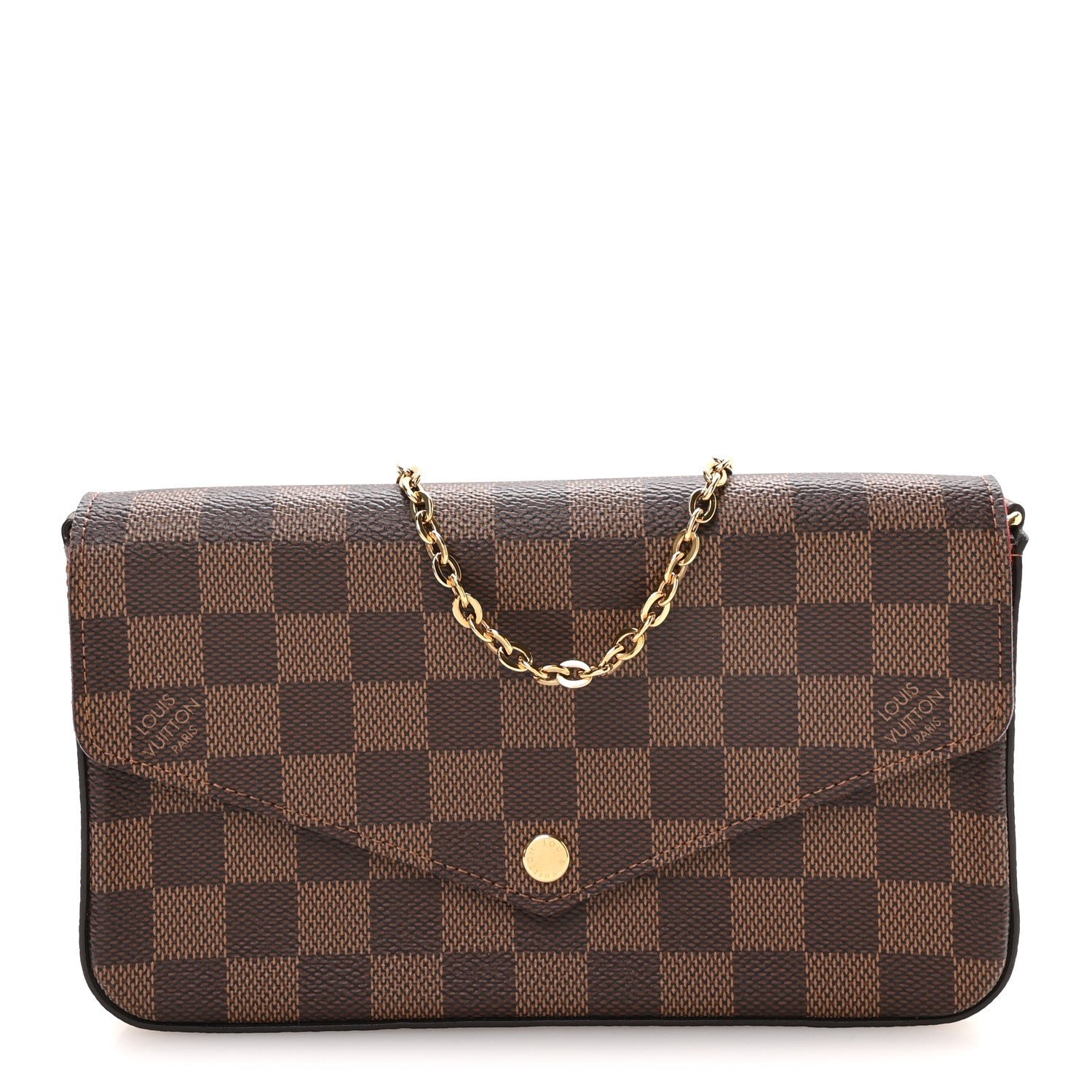 Louis Vuitton Damier Ebene Pochette Felicie Chain Wallet