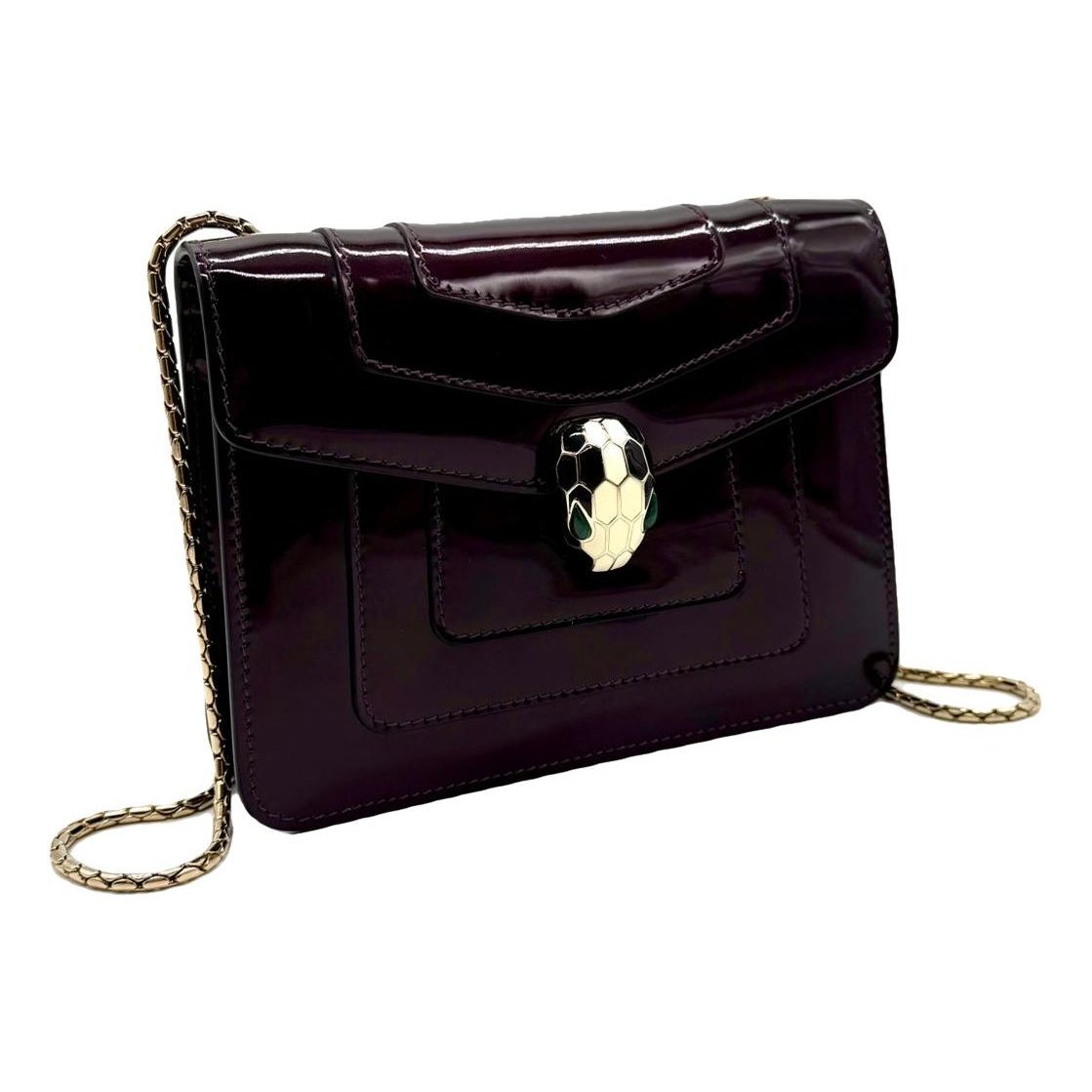 Serpenti patent leather handbag