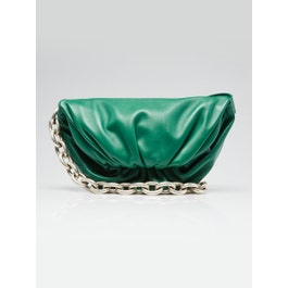 Bottega Veneta Bottega Veneta Green Leather Pouch Chain Belt Bag