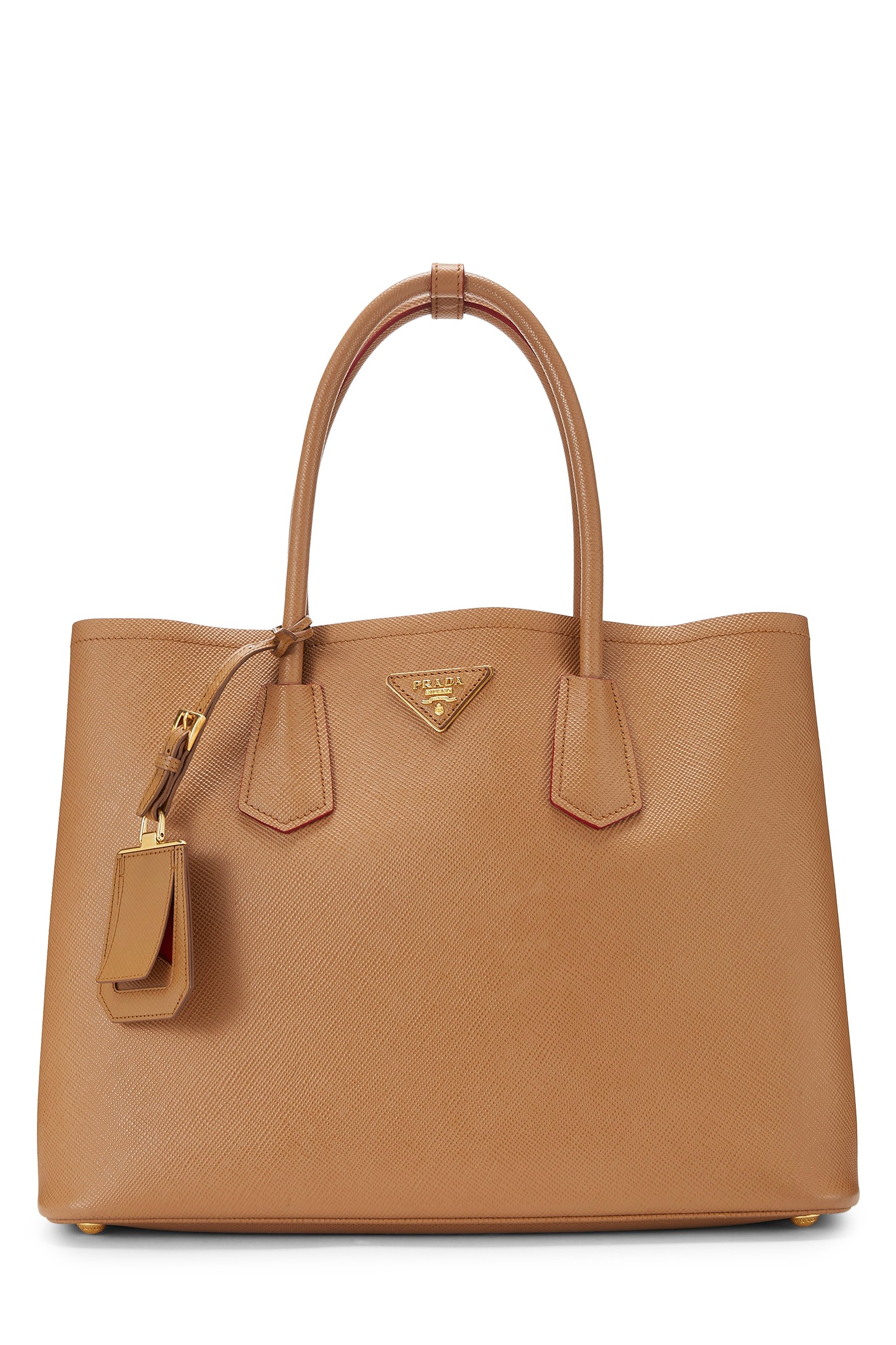 Beige Saffiano Double Bag Medium