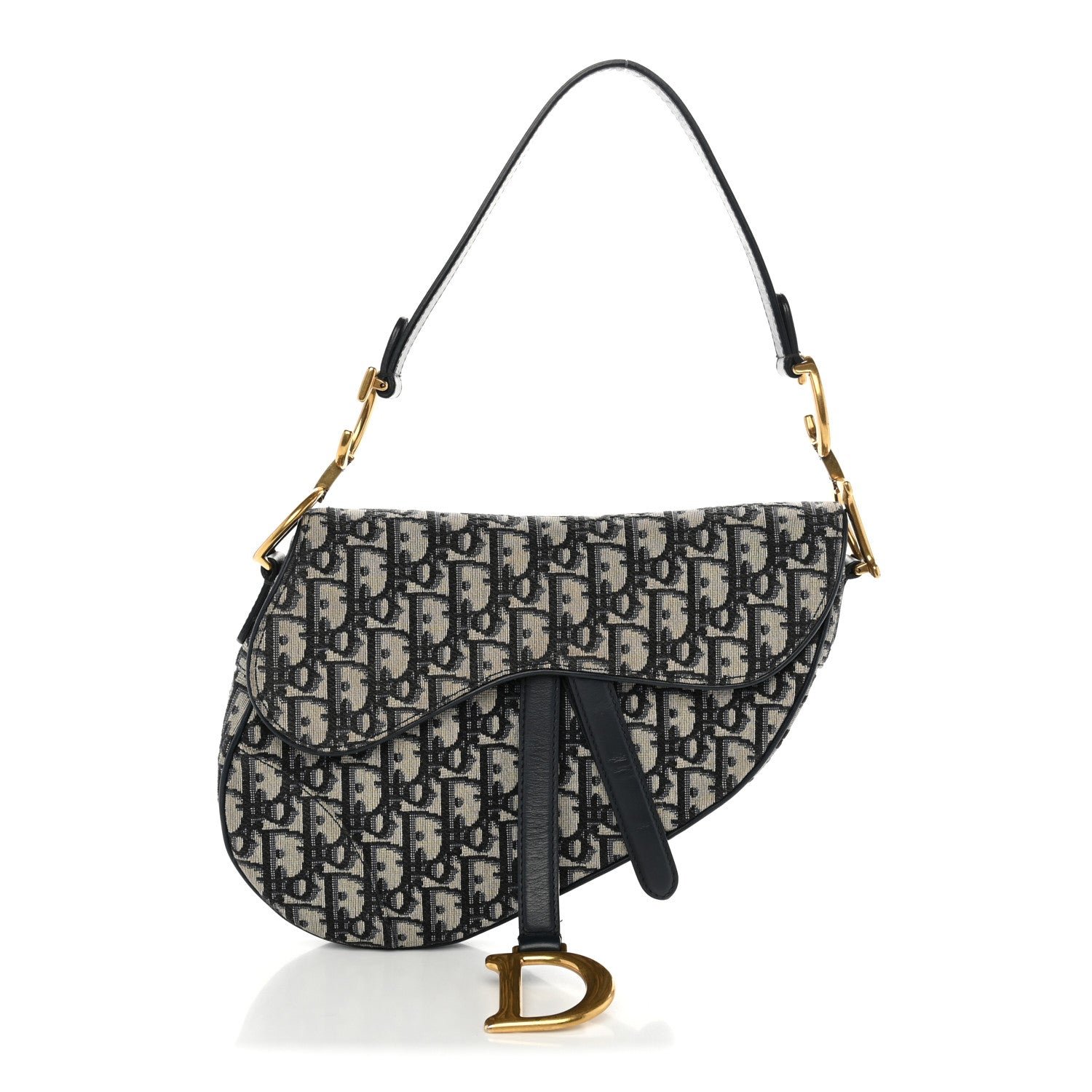 Christian Dior Oblique Saddle Bag Blue