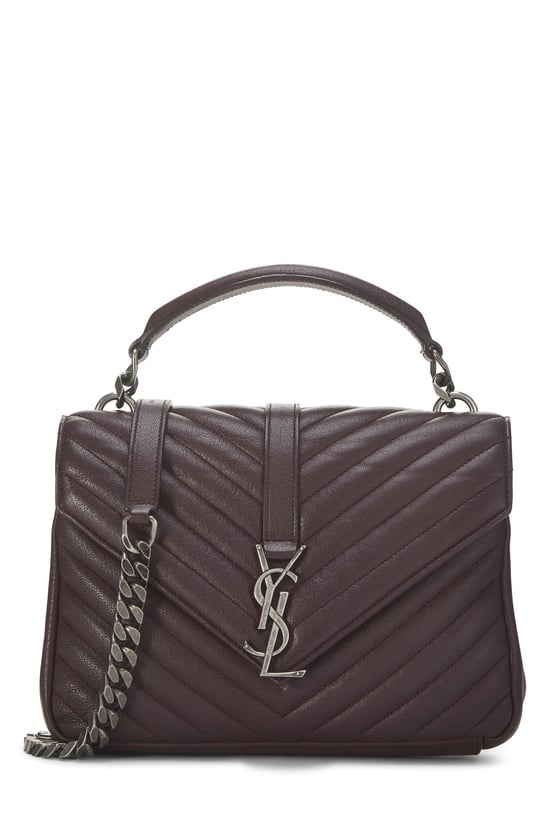 Burgundy Chevron Leather College Medium