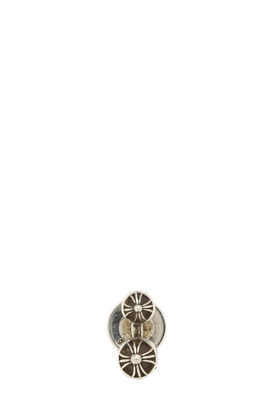 Chrome Hearts Sterling Silver Filigree Cross Ball Stud Earring