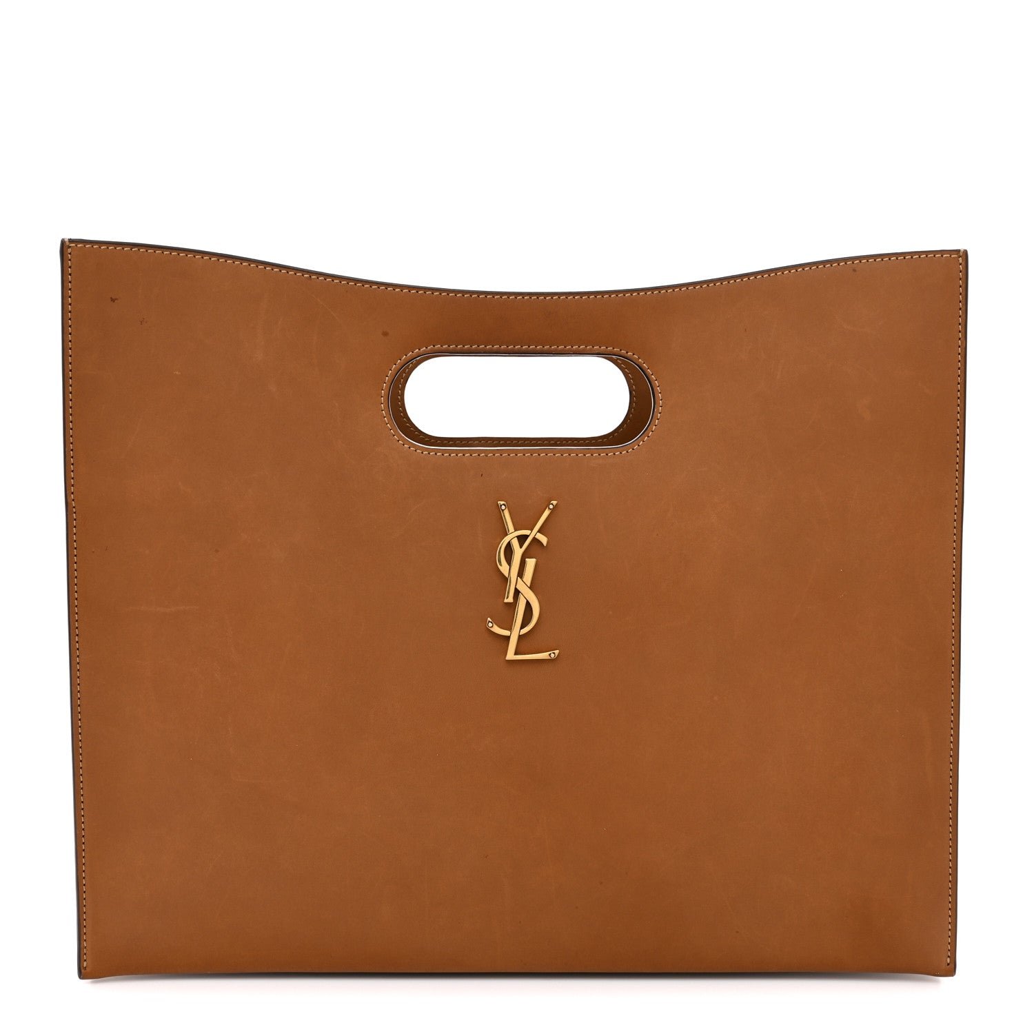 Saint Laurent Vegetable Tanned Calfskin Junon Tote Brick