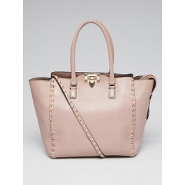 Valentino Valentino Blush Pink Leather Rockstud Trapeze Bag