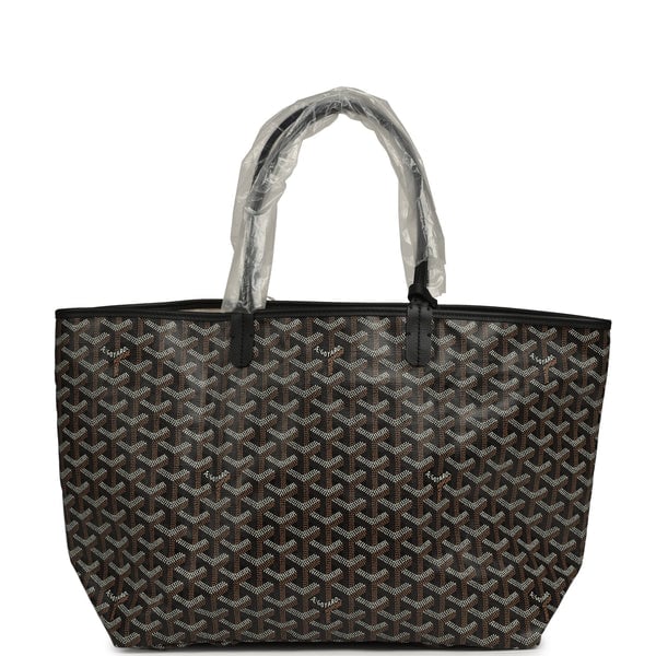 Goyard Goyardine Black Saint Louis PM Tote Bag Palladium Hardware
