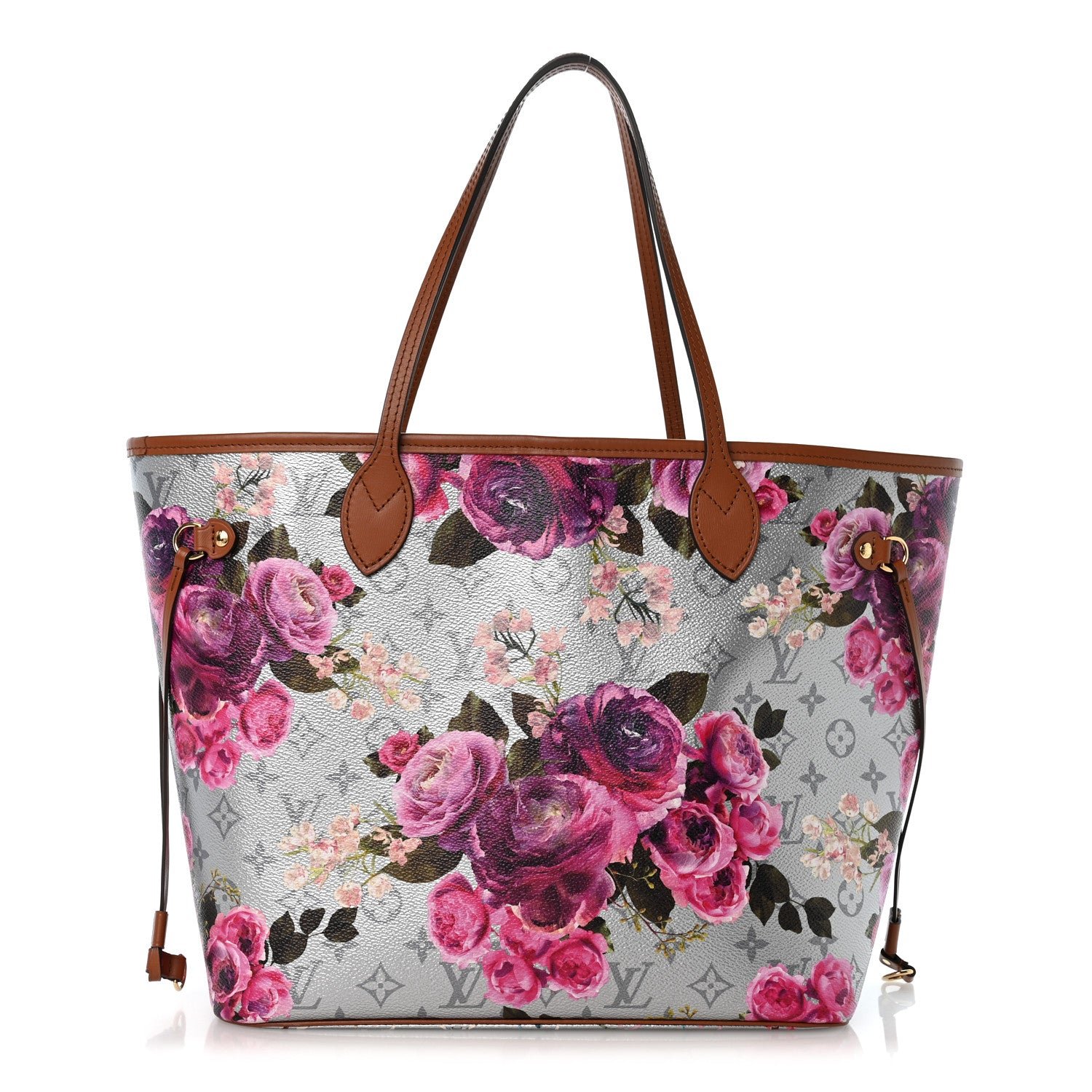 Louis Vuitton Metallic Monogram LV Garden Neverfull MM Silver