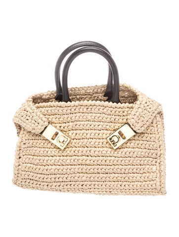 Raffia Ferragamo Hug Mini