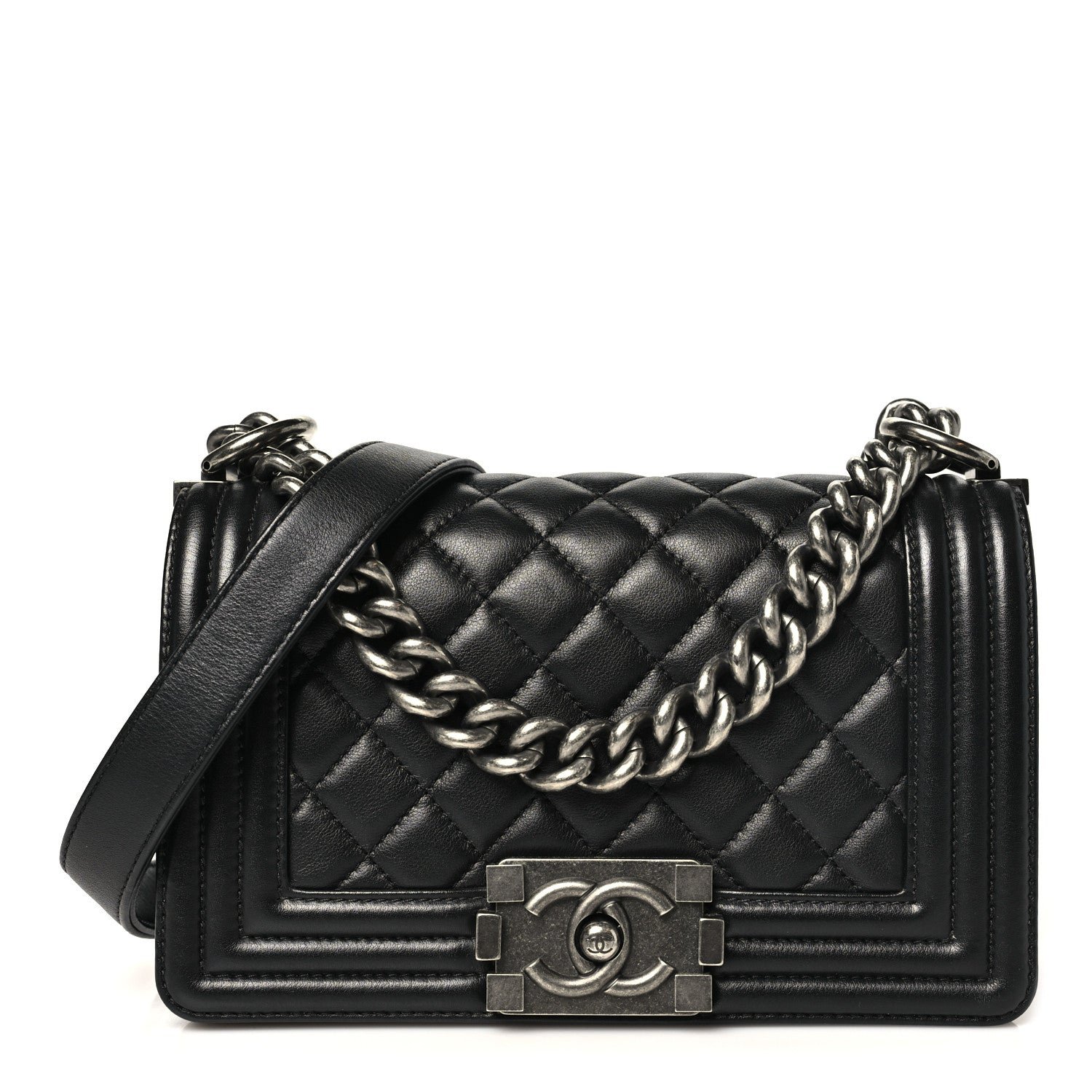Chanel Lambskin Quilted Small Boy Flap Black