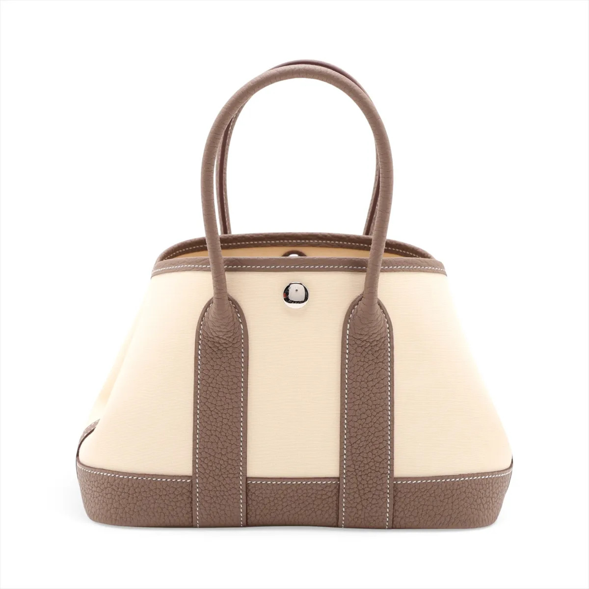 Hermès NEO GARDEN 23 Toile Officier × Negonda Vanilla x etoupe Silver Metal Fitt