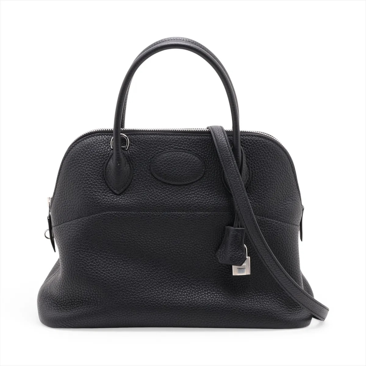 Hermès Bolide 31 Taurillon Clemence Black Silver Metal Fittings