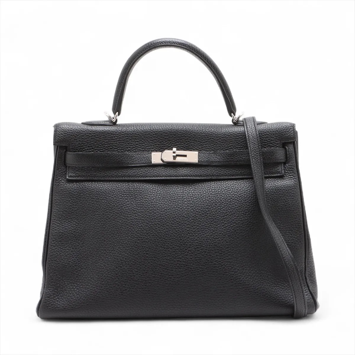 Hermès Kelly 35 Le Tournay Togo Black Silver Metal Fittings