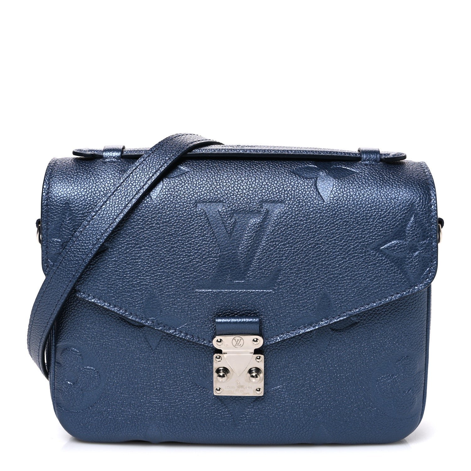 Louis Vuitton Metallic Empreinte Monogram Giant Pochette Metis Navy Nacre