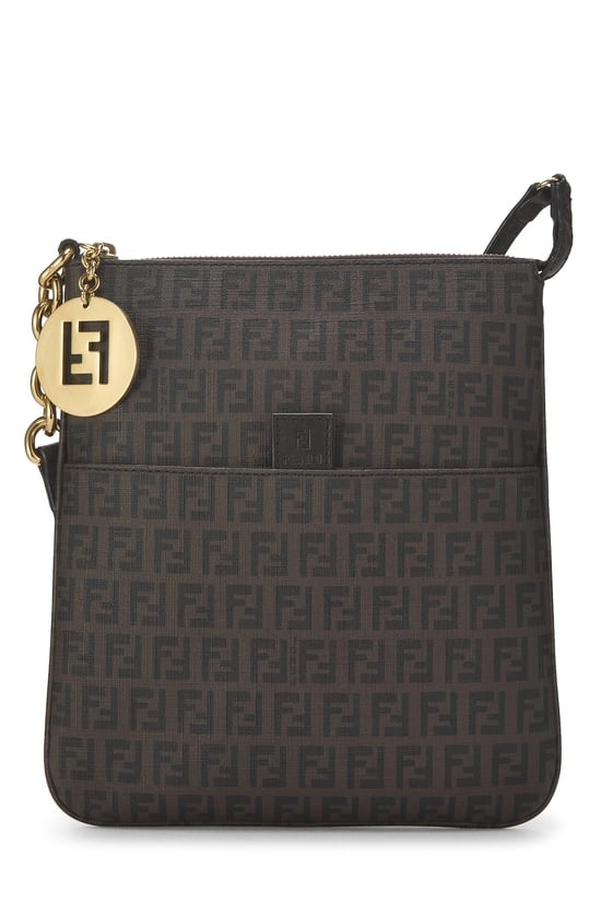 Fendi Brown Zucchino Coated Canvas Messenger Small