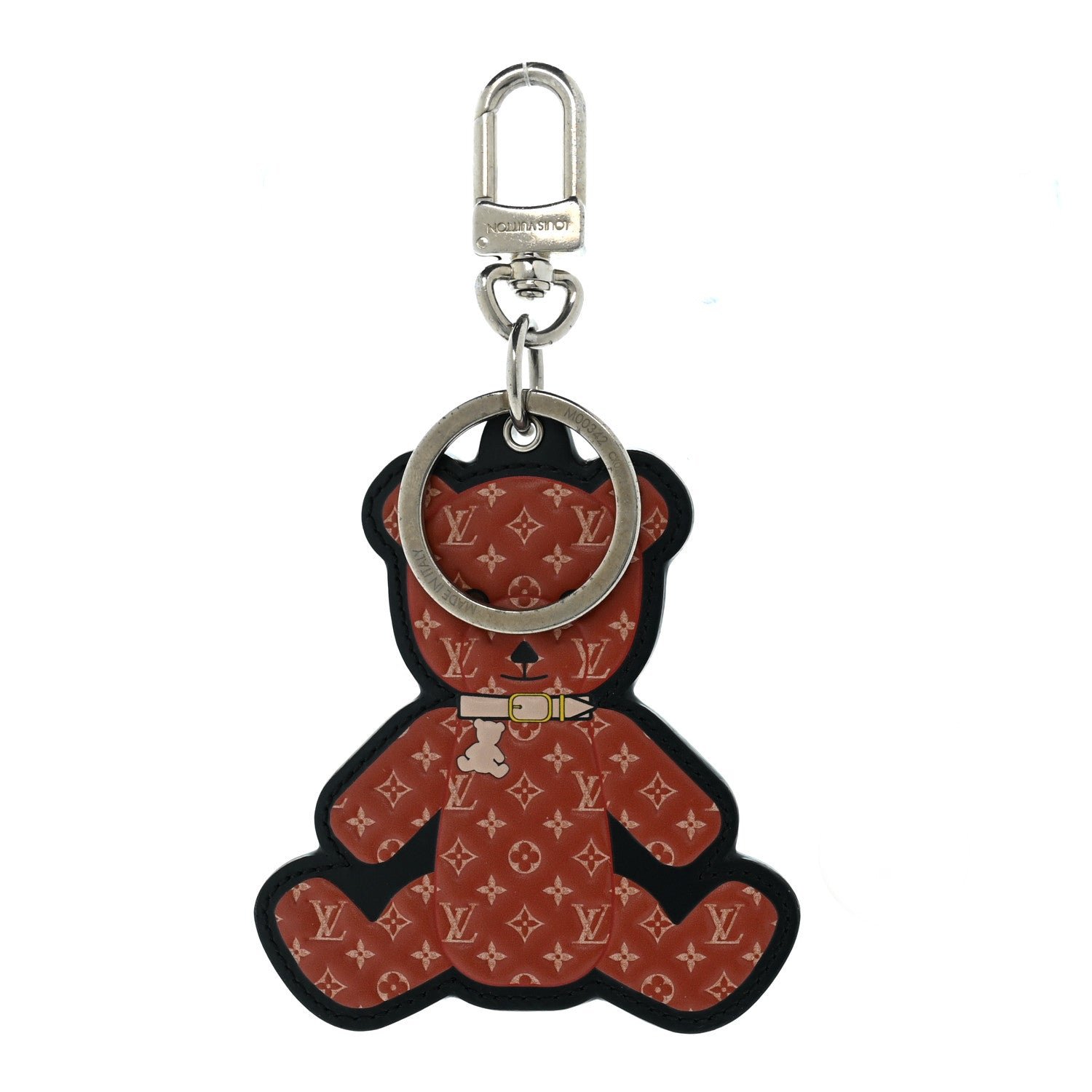 Louis Vuitton Monogram Teddy Bear Bag Charm Key Holder Brown