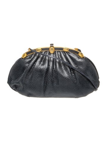 Embossed Leather Evening Bag