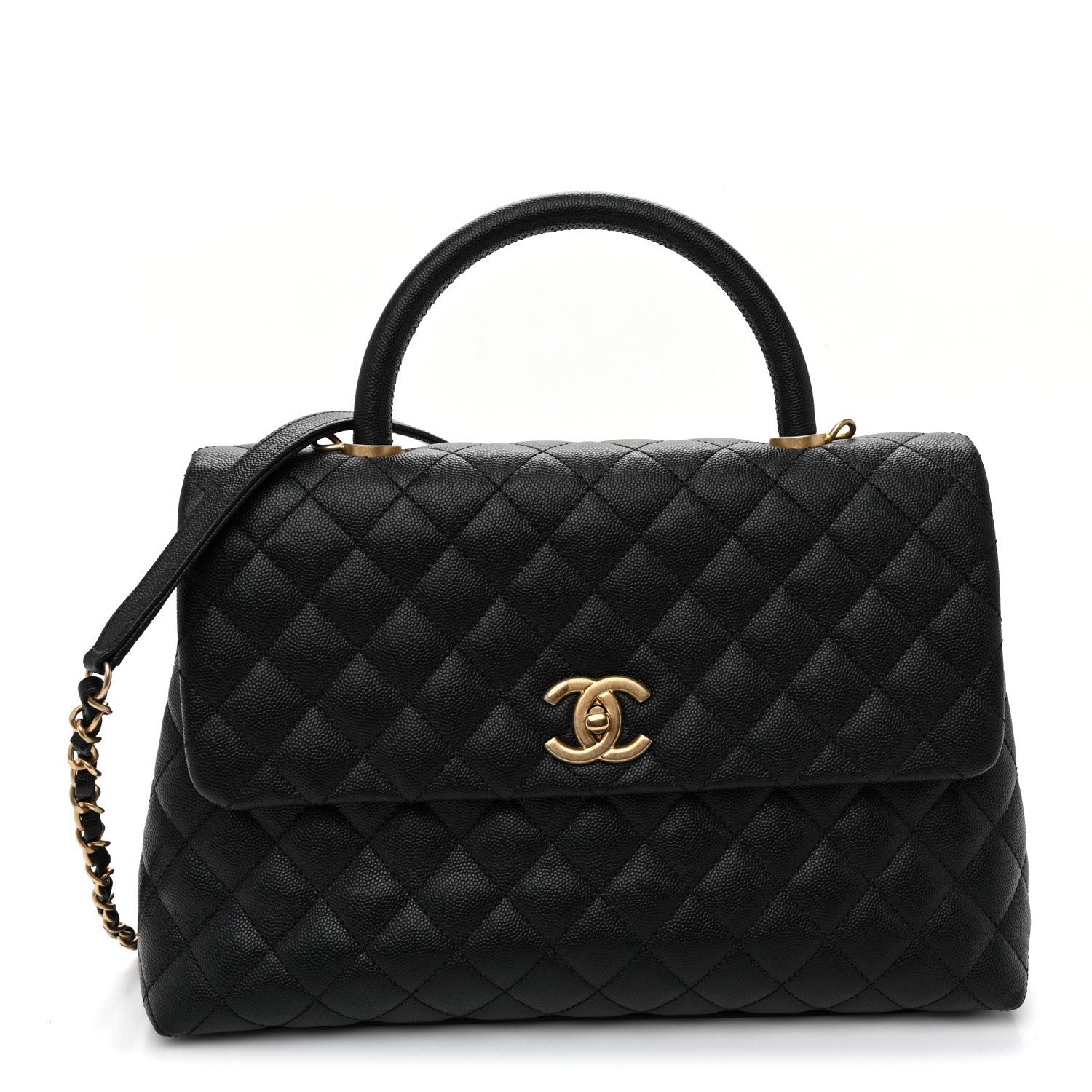 Chanel Caviar Quilted Medium Coco Handle Flap Black