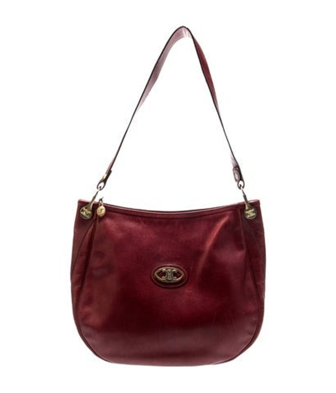 Celine Leather Shoulder Bag Medium Vintage