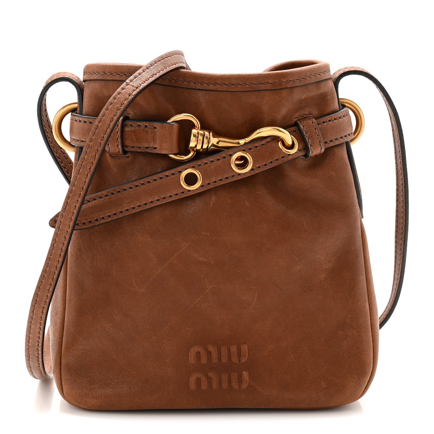 Miu Miu Miu Miu Nappa Aviator Pouch Bag Rovere