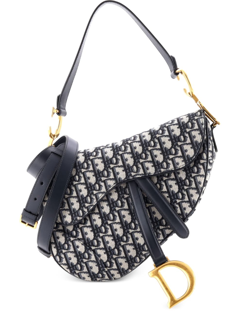 Dior Saddle Handbag with Strap Oblique Canvas Medium shoulder bag