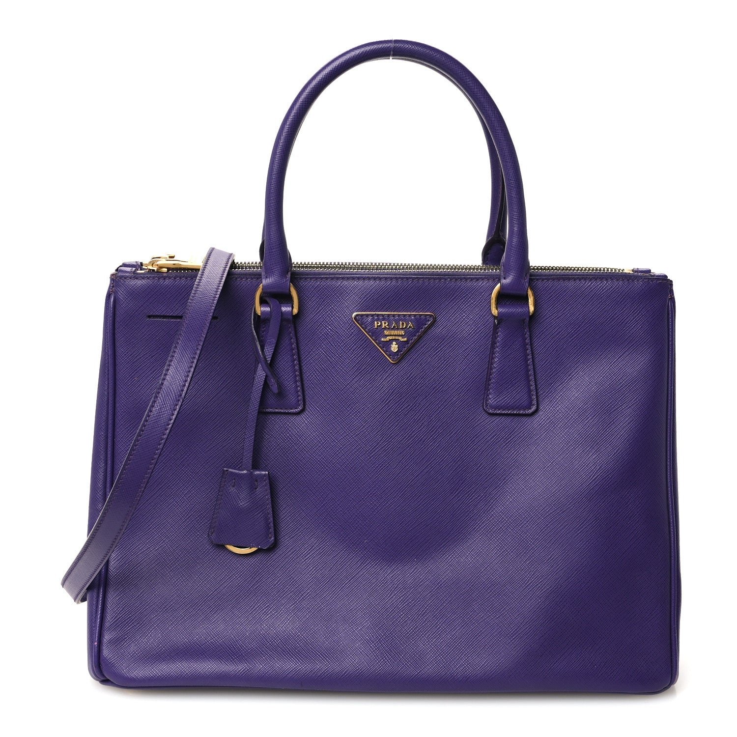 Prada Saffiano Medium Galleria Double Zip Tote Viola